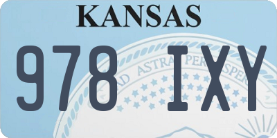 KS license plate 978IXY