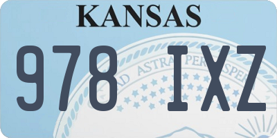 KS license plate 978IXZ