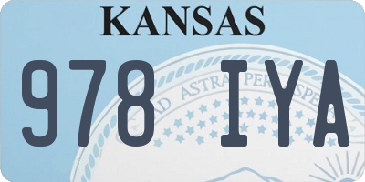 KS license plate 978IYA