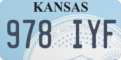 KS license plate 978IYF