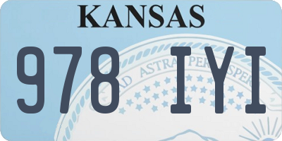 KS license plate 978IYI