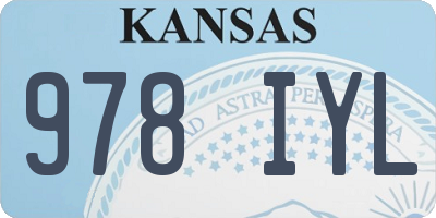 KS license plate 978IYL