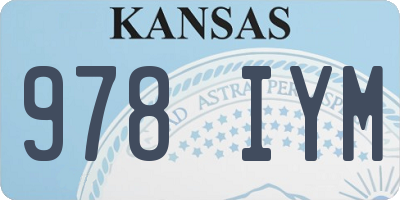 KS license plate 978IYM