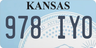 KS license plate 978IYO