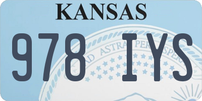 KS license plate 978IYS
