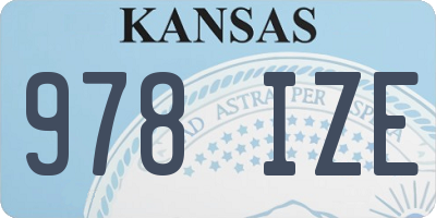 KS license plate 978IZE