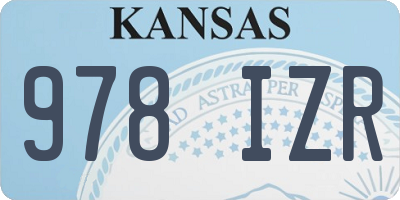 KS license plate 978IZR