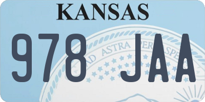 KS license plate 978JAA