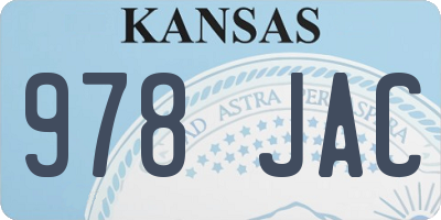 KS license plate 978JAC