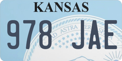 KS license plate 978JAE