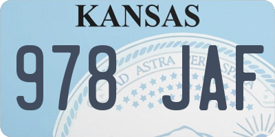 KS license plate 978JAF