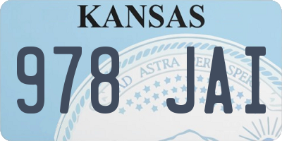 KS license plate 978JAI