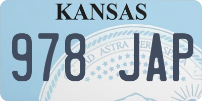 KS license plate 978JAP
