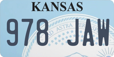 KS license plate 978JAW