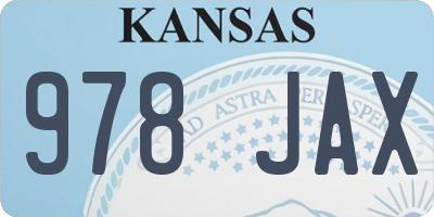 KS license plate 978JAX