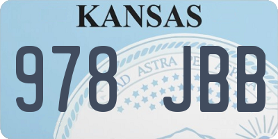KS license plate 978JBB