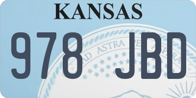 KS license plate 978JBD