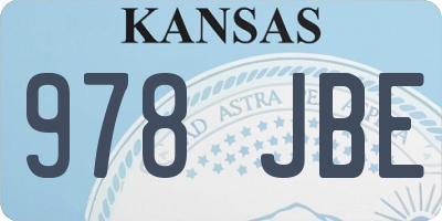 KS license plate 978JBE