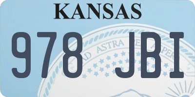 KS license plate 978JBI