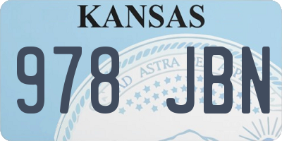 KS license plate 978JBN