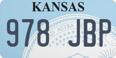 KS license plate 978JBP