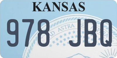 KS license plate 978JBQ