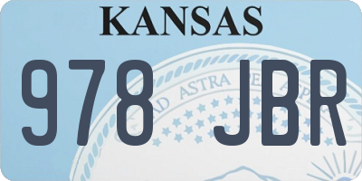 KS license plate 978JBR