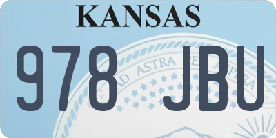 KS license plate 978JBU