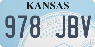 KS license plate 978JBV