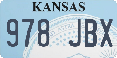 KS license plate 978JBX
