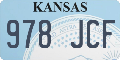 KS license plate 978JCF