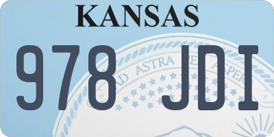 KS license plate 978JDI