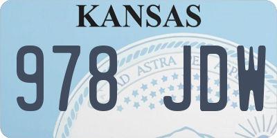 KS license plate 978JDW