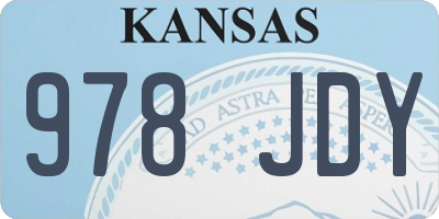 KS license plate 978JDY