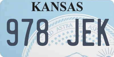 KS license plate 978JEK