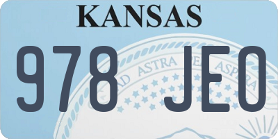 KS license plate 978JEO