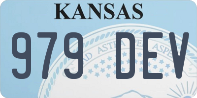 KS license plate 979DEV