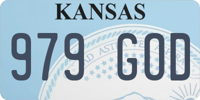 KS license plate 979GOD