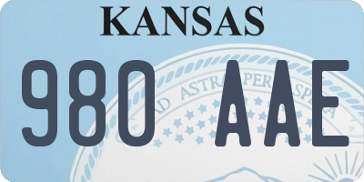 KS license plate 980AAE