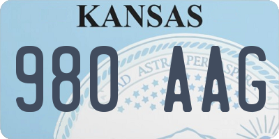 KS license plate 980AAG