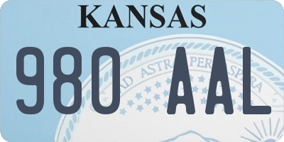 KS license plate 980AAL