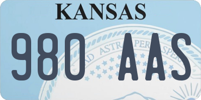 KS license plate 980AAS