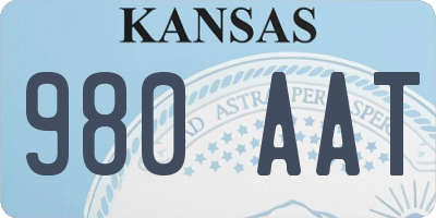 KS license plate 980AAT