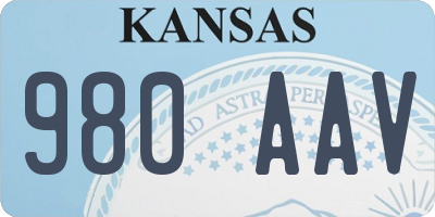 KS license plate 980AAV
