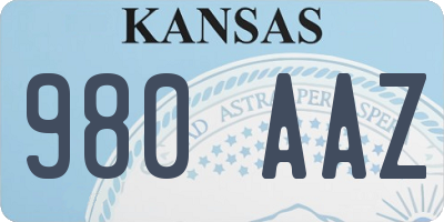 KS license plate 980AAZ