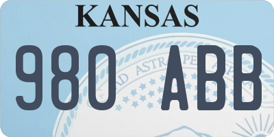KS license plate 980ABB
