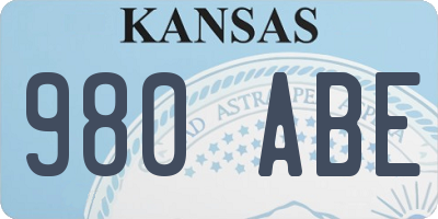 KS license plate 980ABE