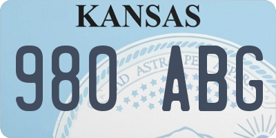 KS license plate 980ABG