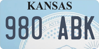 KS license plate 980ABK