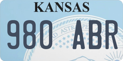 KS license plate 980ABR